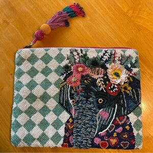 Anthropologie Beaded Elephant Clutch